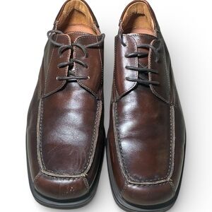 Johnston & Murphy Brown Leather Dress Shoes Men’s 9.5 Made in Italy Lace Up